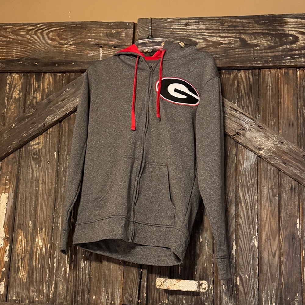 GA Charcoal Hoodie with Red Highlights